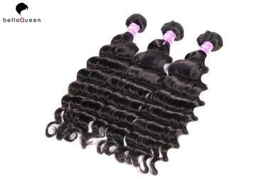 China Freie verschüttende Haar-Webart 6A Remy, natürliche schwarze tiefe Wellen-Haar-Erweiterung fournisseur
