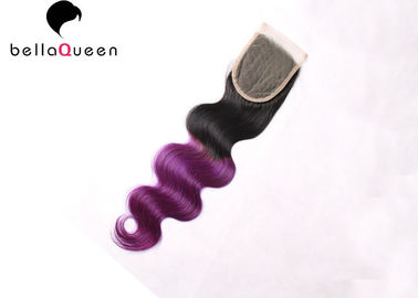 China Ombre-Körper-Wellen-Menschenhaar-natürliches Haar-Schließungs-Körperwelle 1b+ Purpur fournisseur